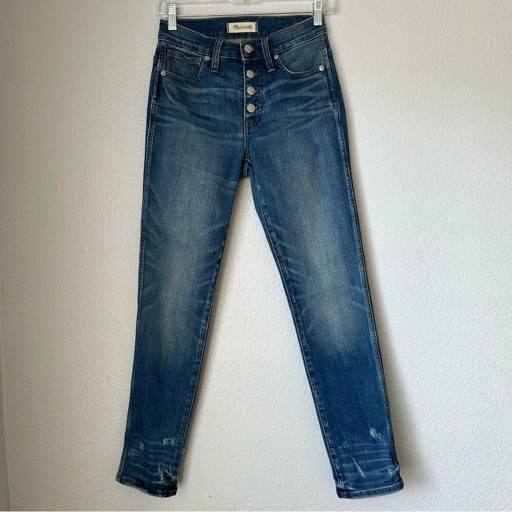 Madewell Slim Straight Jeans: Distressed Button-Front Edition Wellmoor Size‎ 24